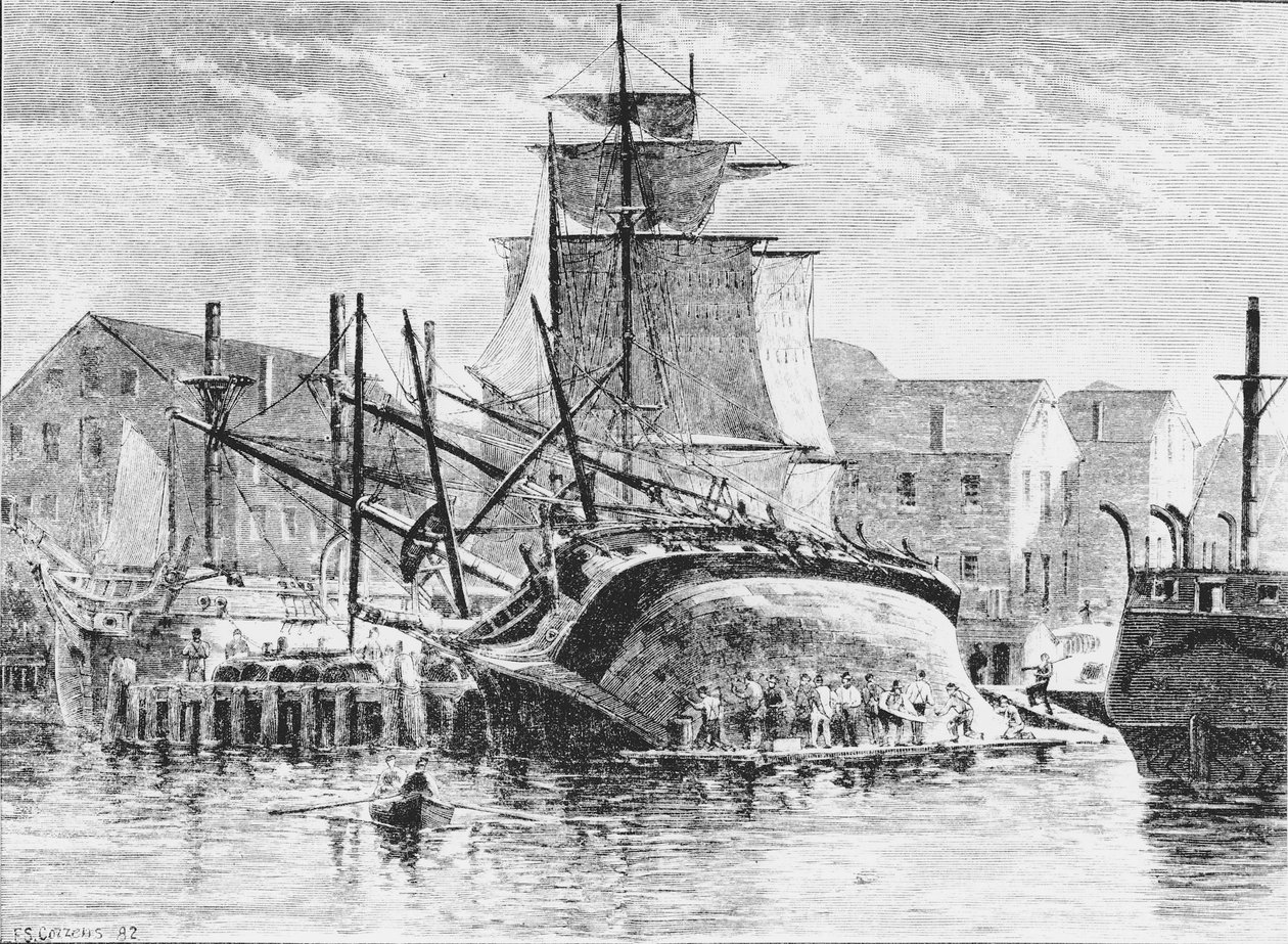 Walfangschiffe in New Bedford, Massachusetts, 1882 von Frederick Swartwout Cozzens