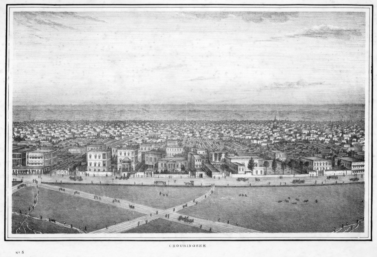 Chowringhee, Kalkutta, Indien, um 1840er Jahre von Frederick Fiebig