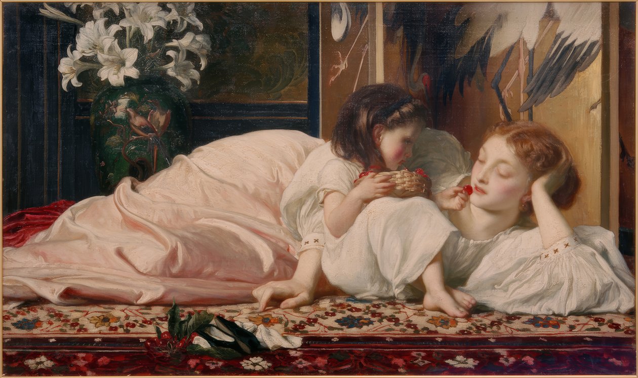 Mutter mit Kind (Kirschen) von Frederick Lord Leighton