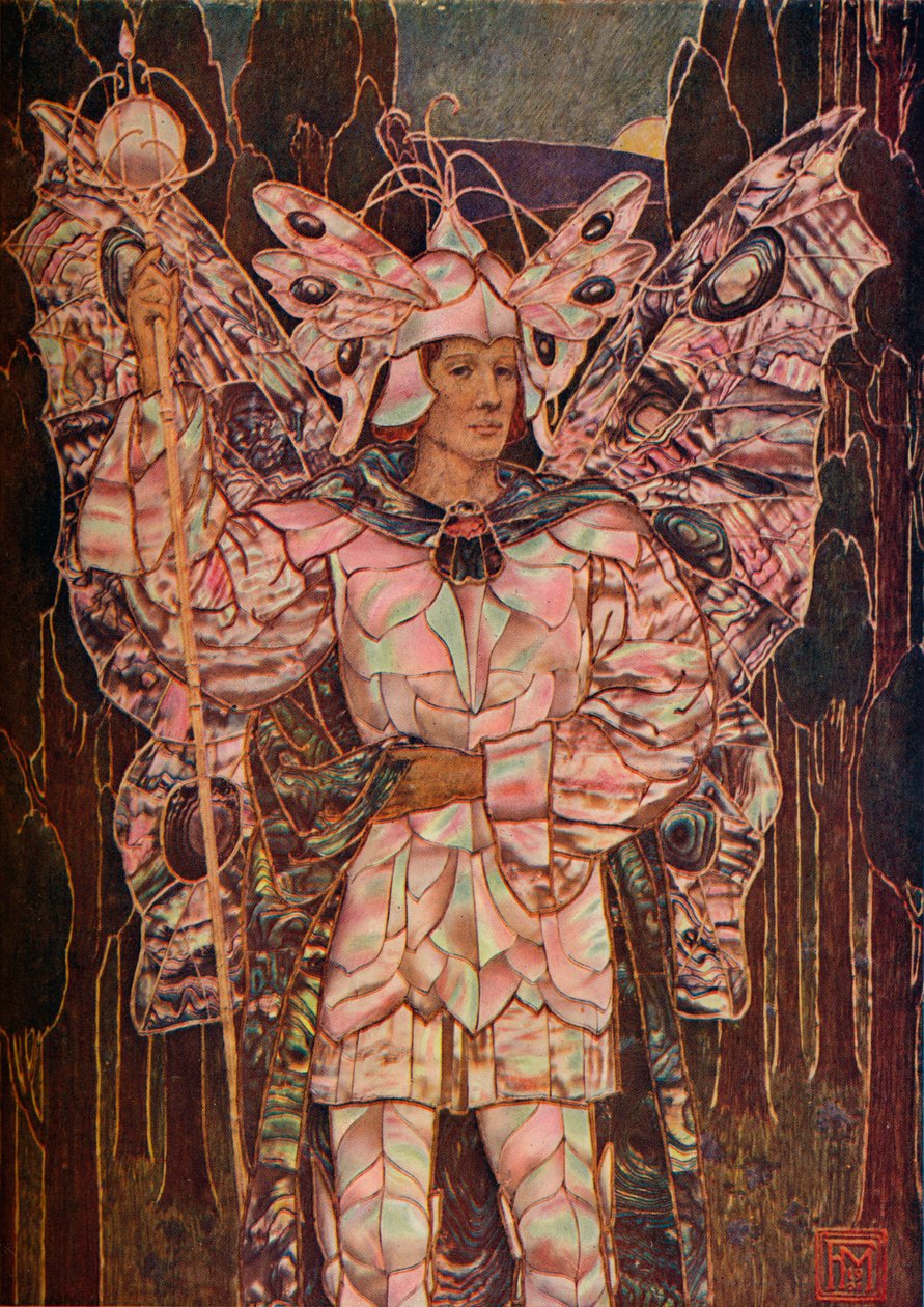 Tafel in Gesso und Perlmutt, um 1901 von Frederick Marriott