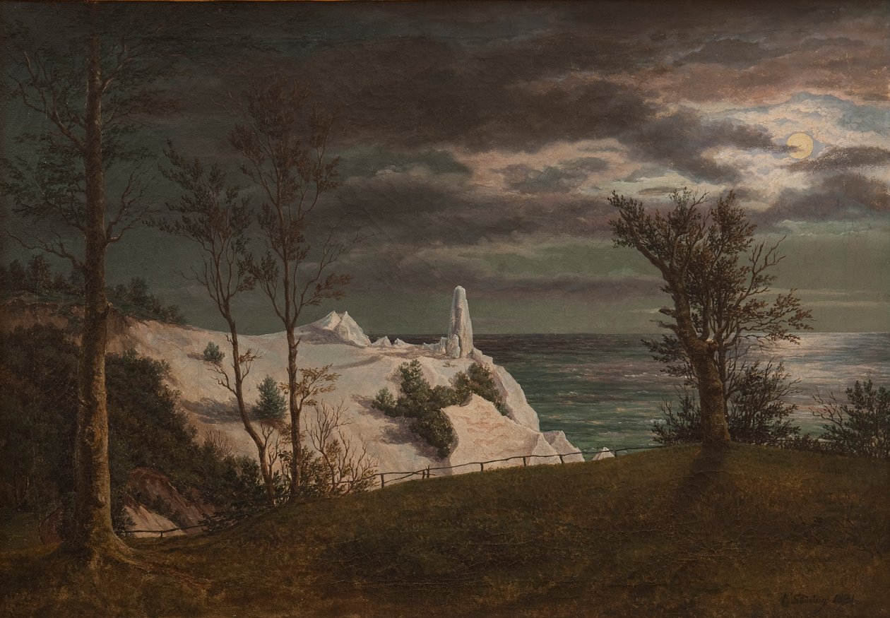 Sommerspiret auf Møns Klint. Mondschein von Frederik Sødring