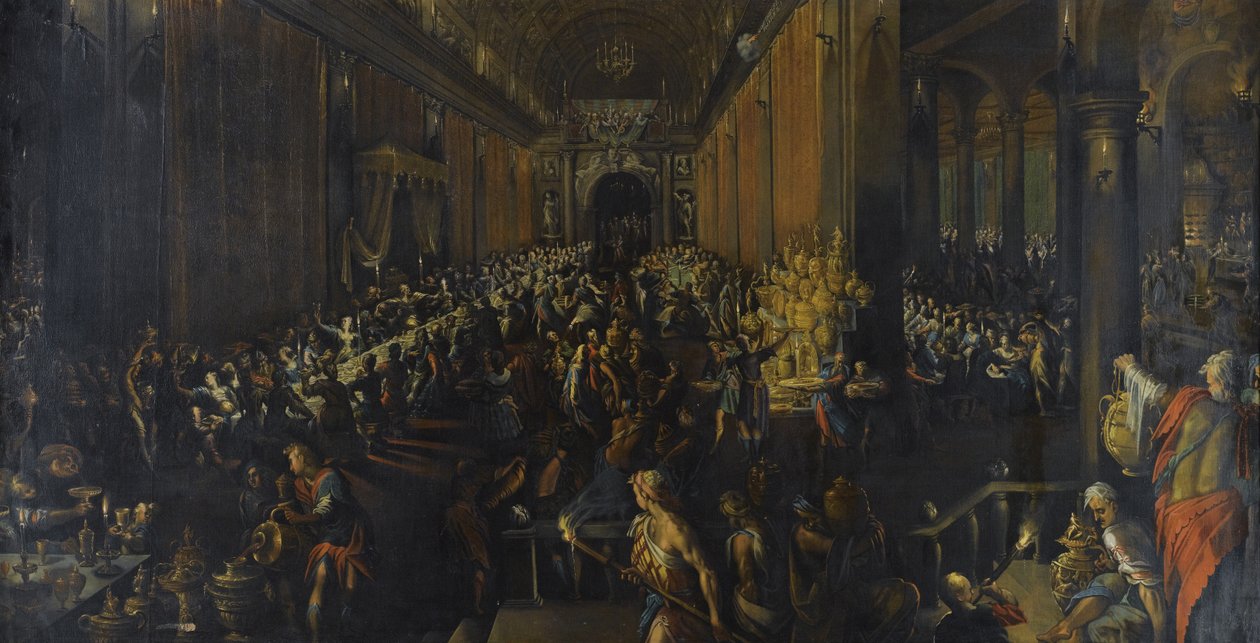 Das Festmahl des Belsazar, 1596 von Frederik van Valckenborch