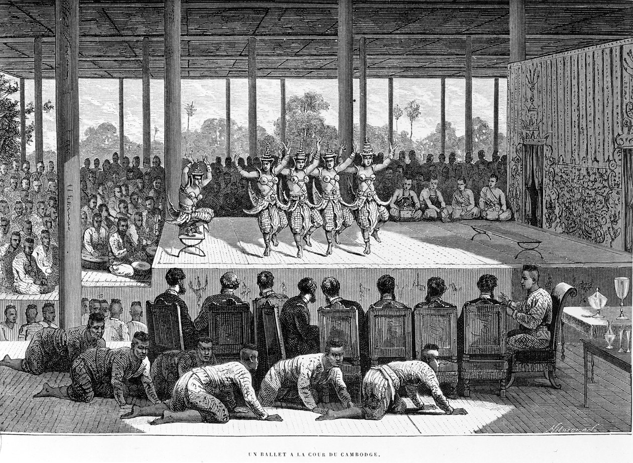 Tanzaufführung in Kambodscha, Illustration aus 