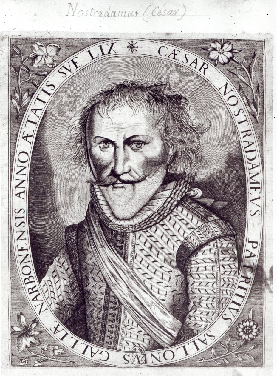 Cesar Nostradamus (1555-1629), im Alter von 59 Jahren, Sohn von Michel Nostradamus, 1614 von French School