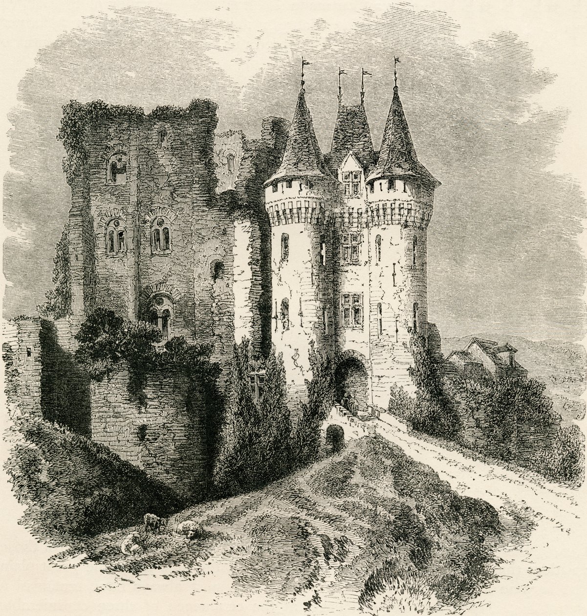 Château Saint-Jean in Nogent-le-Rotrou, Frankreich, im 19. Jahrhundert, aus 