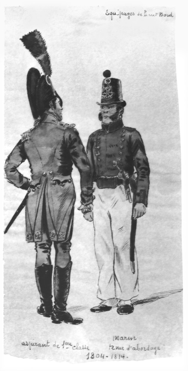 Kostüme der französischen Marinesoldaten von 1804 bis 1814 von French School
