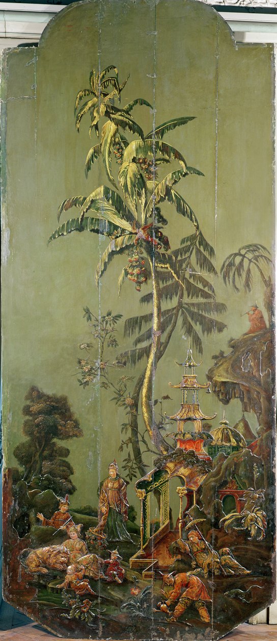 Erde, aus einer Serie von Tafeln, die die vier Elemente darstellen, ca. 1730 (polychromes Holz) von French School