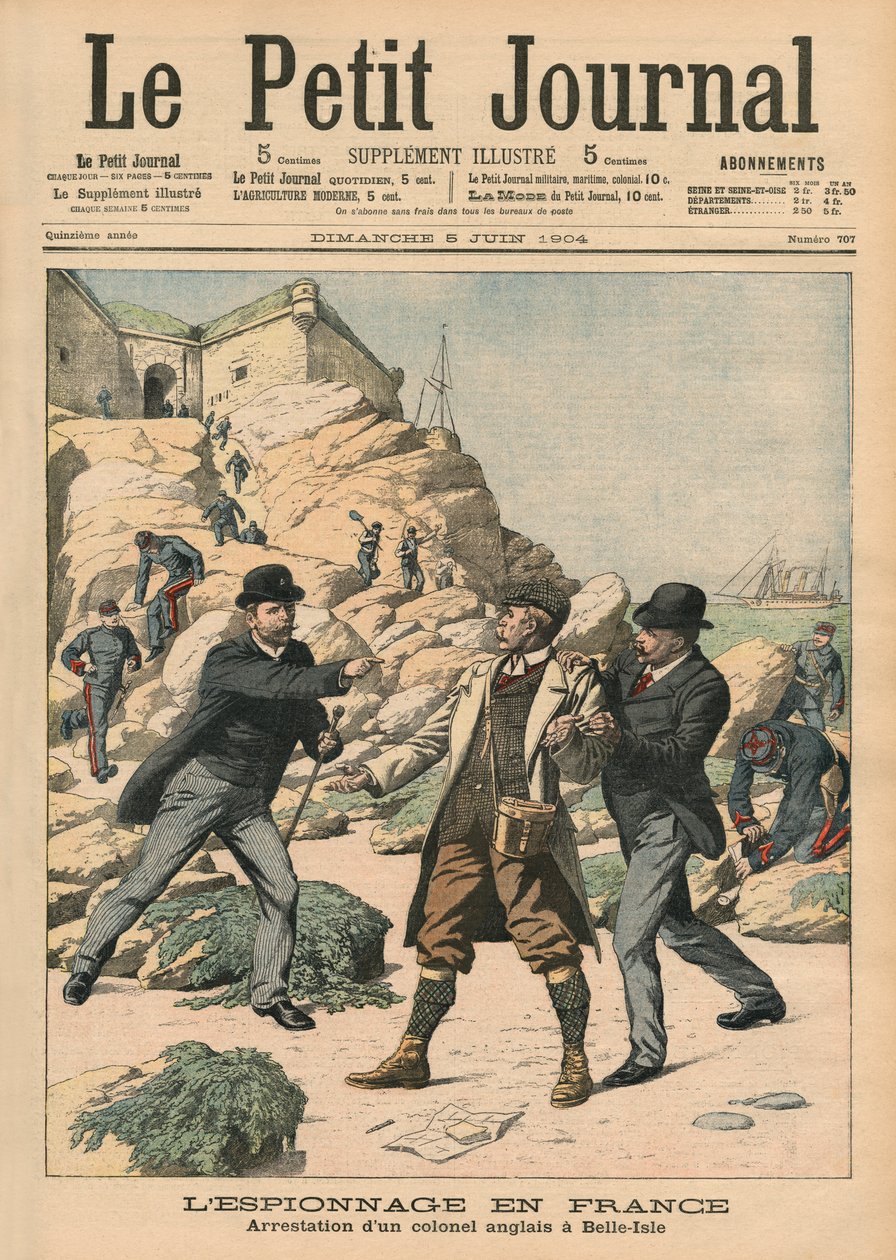 Spionage in Frankreich, Verhaftung eines englischen Oberst in Belle-Isle, Illustration aus 