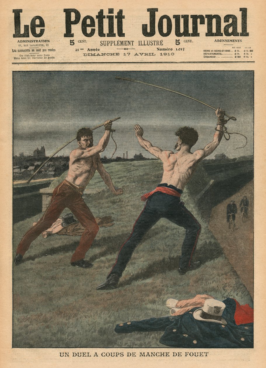 Kampf mit Peitschen, Illustration aus 