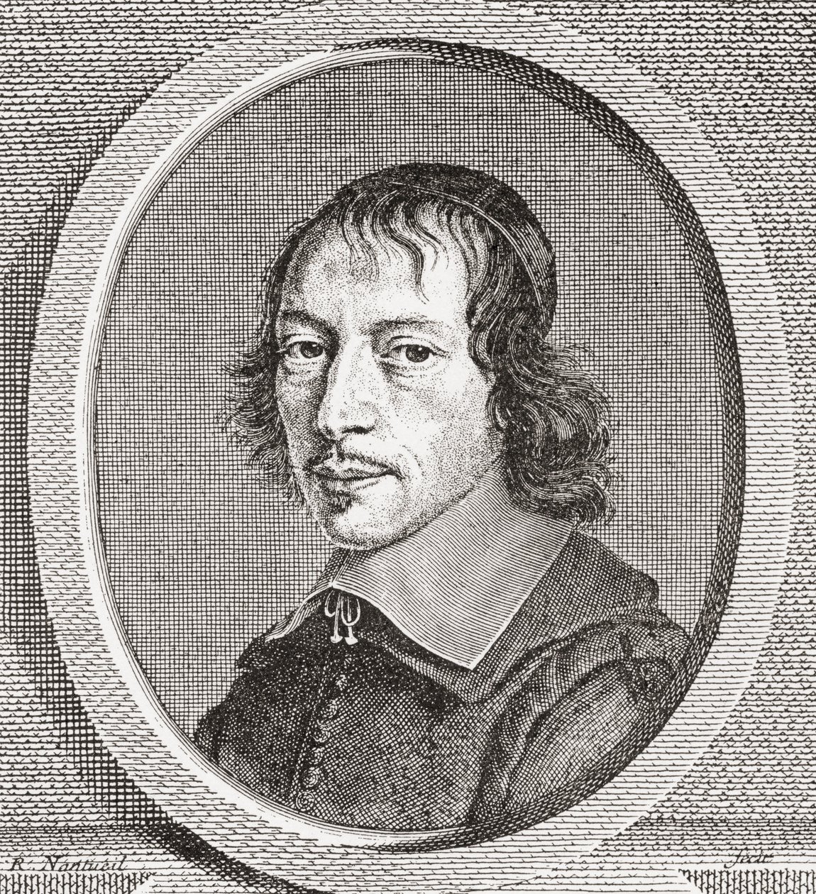 Gilles Ménage, 1613-1692. Französischer Gelehrter des 17. Jahrhunderts. Aus Les Heures Libres, veröffentlicht 1908. von French School