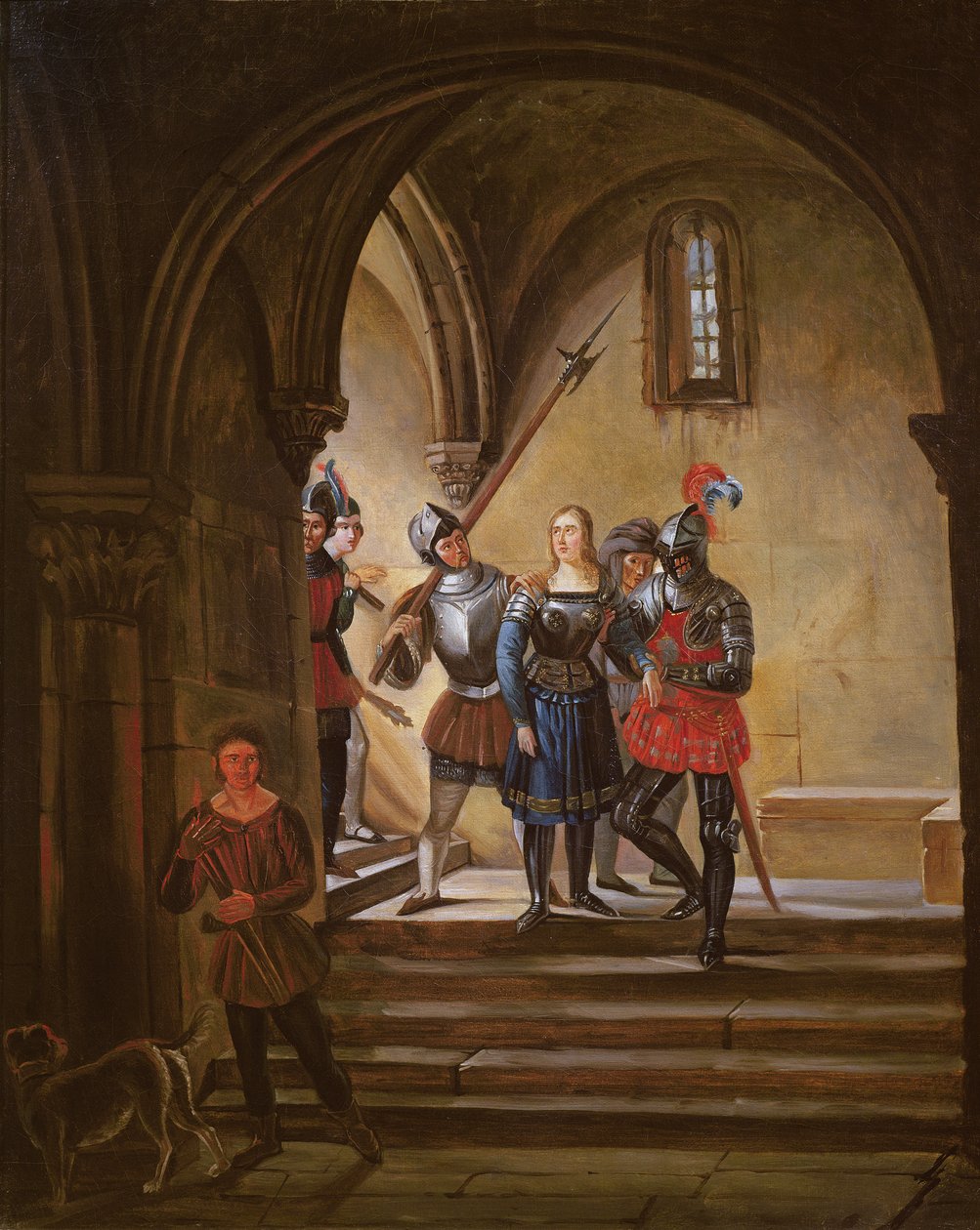 Johanna von Orléans (1412-31) wird ins Gefängnis geführt von French School