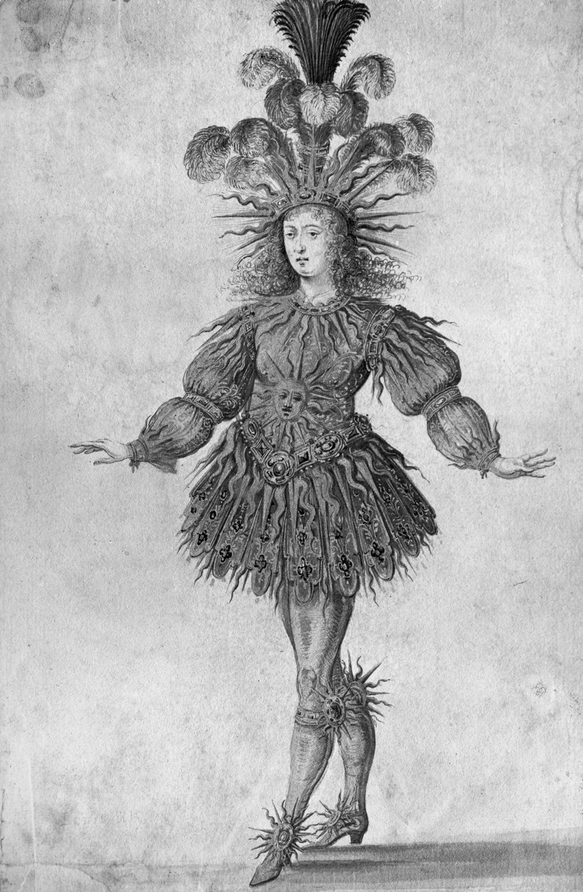 König Ludwig XIV. von Frankreich im Kostüm des Sonnenkönigs im Ballett 
