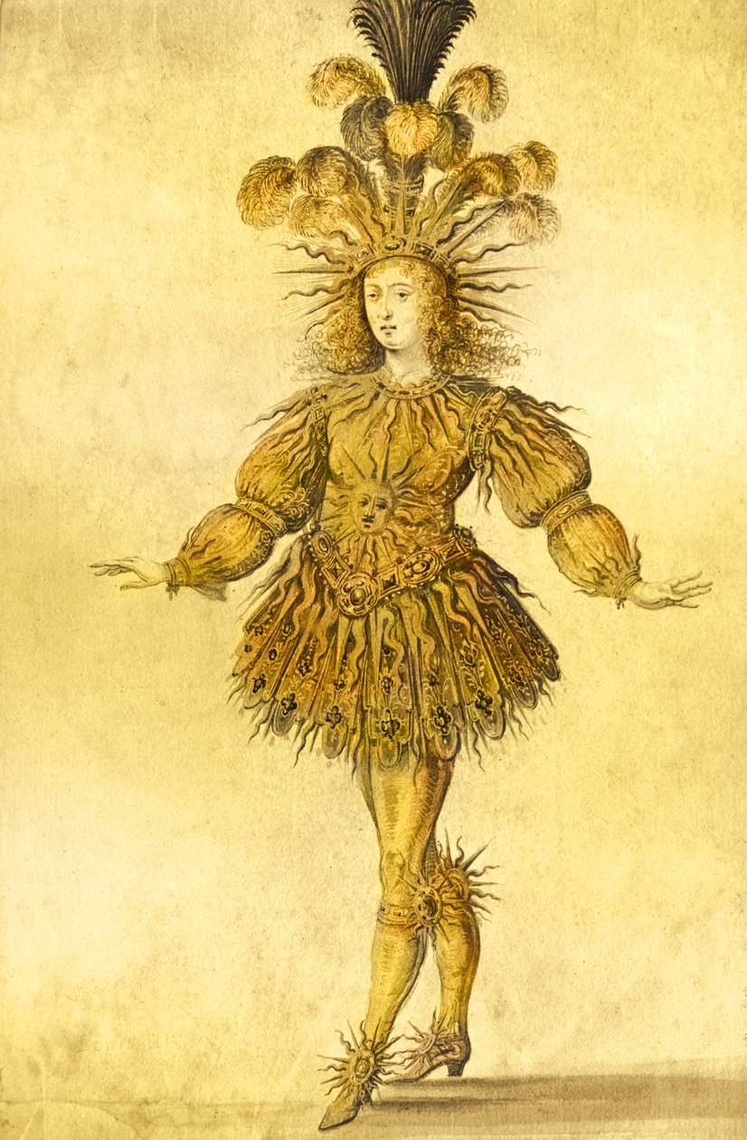König Ludwig XIV. von Frankreich im Kostüm des Sonnenkönigs im Ballett 