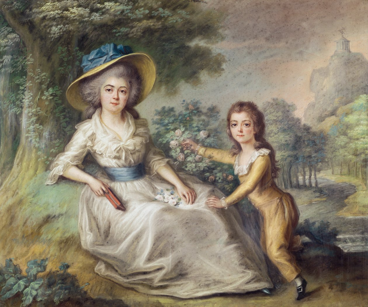 Marie Dupin de Francueil (1748-1821) und ihr Sohn Maurice von French School