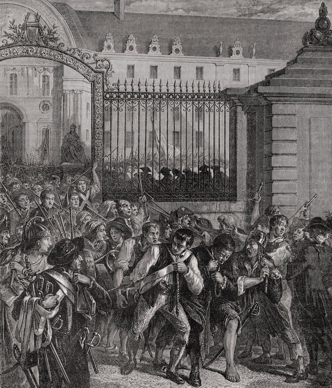 Plünderung des Invalidenwaffenarsenals, 14. Juli 1789 von French School
