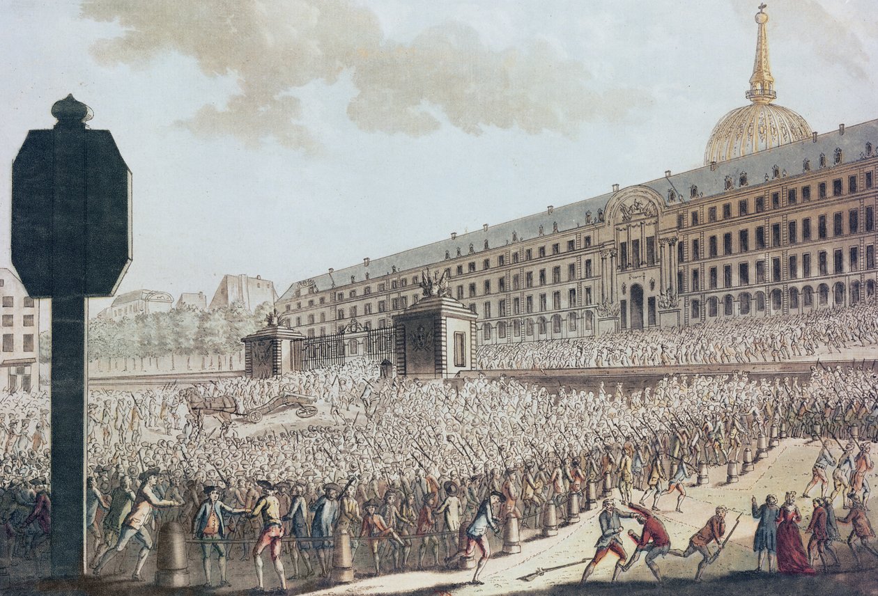 Plünderung des Invalidenwaffenarsenals, 1789 von French School