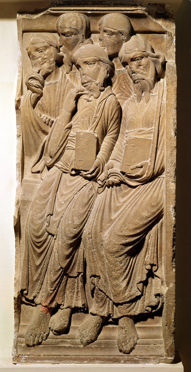 Relief, das Apostel darstellt, aus der Abtei von Saint-Guilhem du Desert von French School