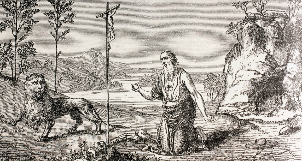 St. Hieronymus in der Wüste von Chalcis, aus 