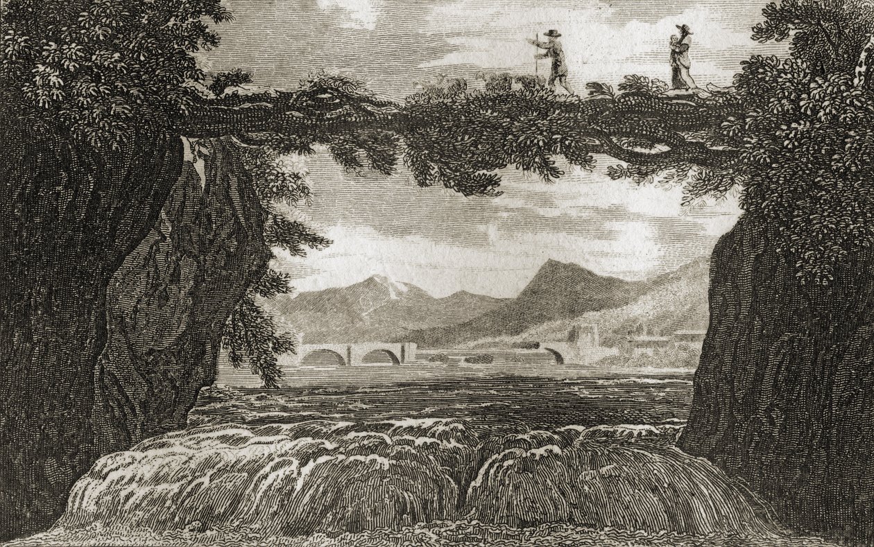 Unterirdisches Verschwinden der Rhone bei Genf von French School