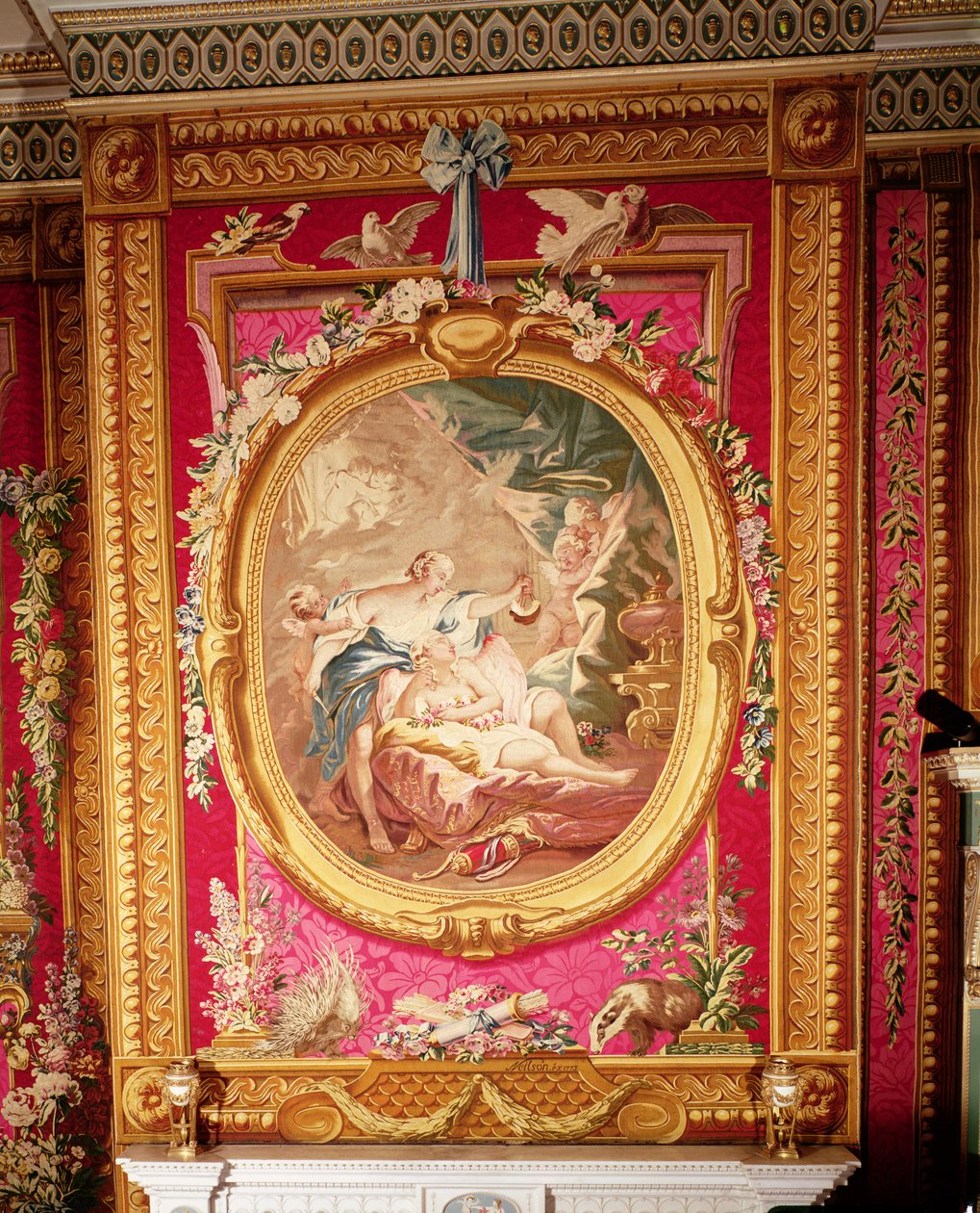 Wandteppich-Panel, das Amor und Psyche darstellt, Gobelins-Fabrik, 1775 von French School