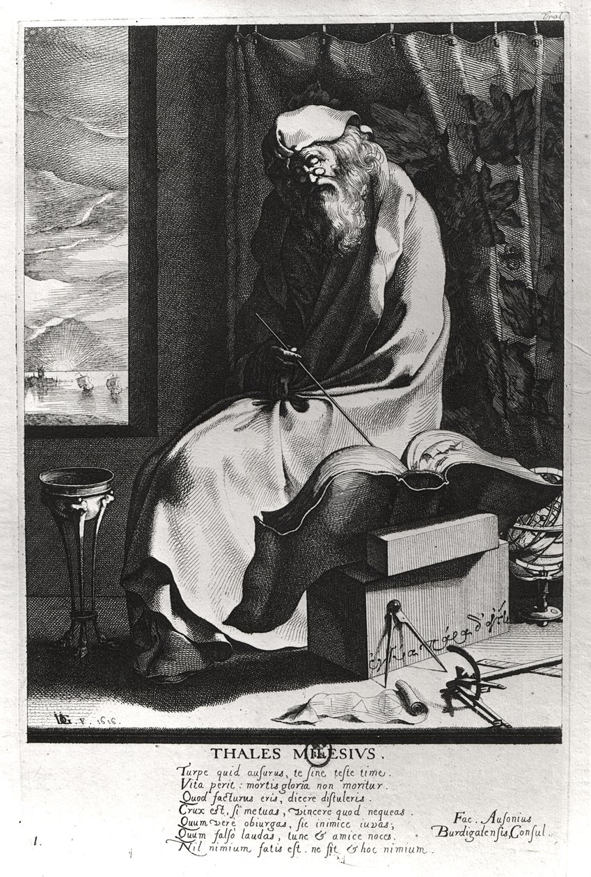 Thales von Milet (c.625-c.547 v. Chr.) von French School