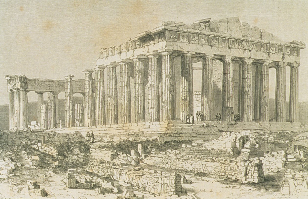 Das Parthenon, Athen, in den 1860er Jahren von French School