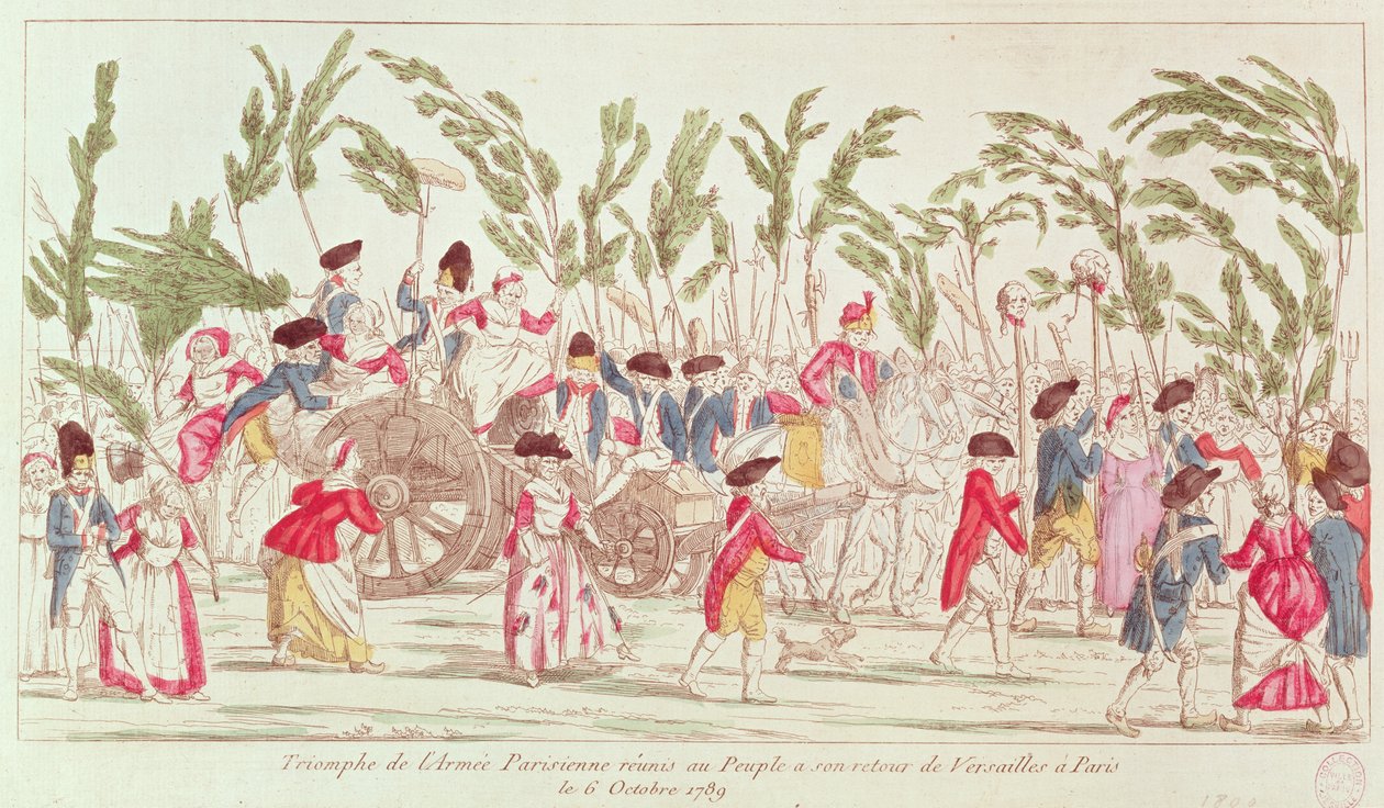 Die triumphierende Pariser Armee kehrt am 6. Oktober 1789 von Versailles nach Paris zurück von French School