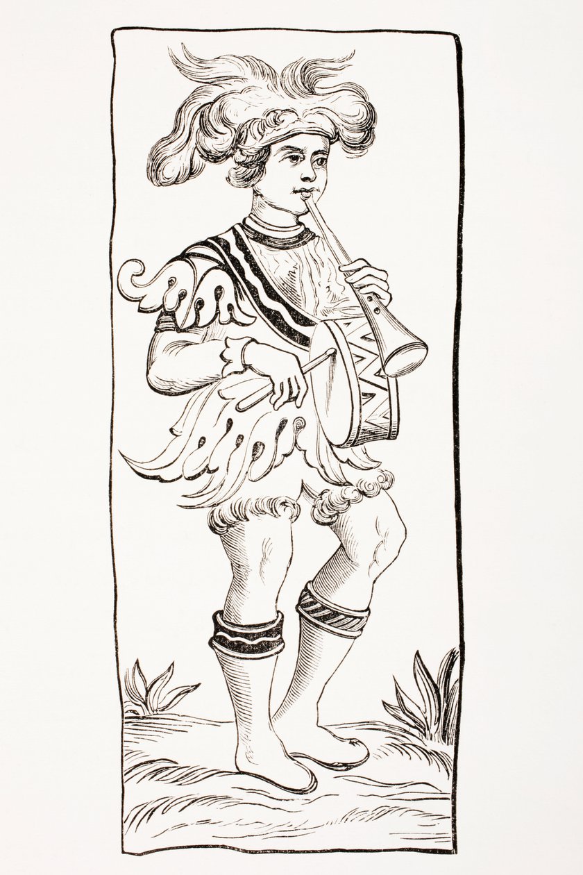 Die Joker-Karte aus einem Tarot-Deck des 15. Jahrhunderts, aus 
