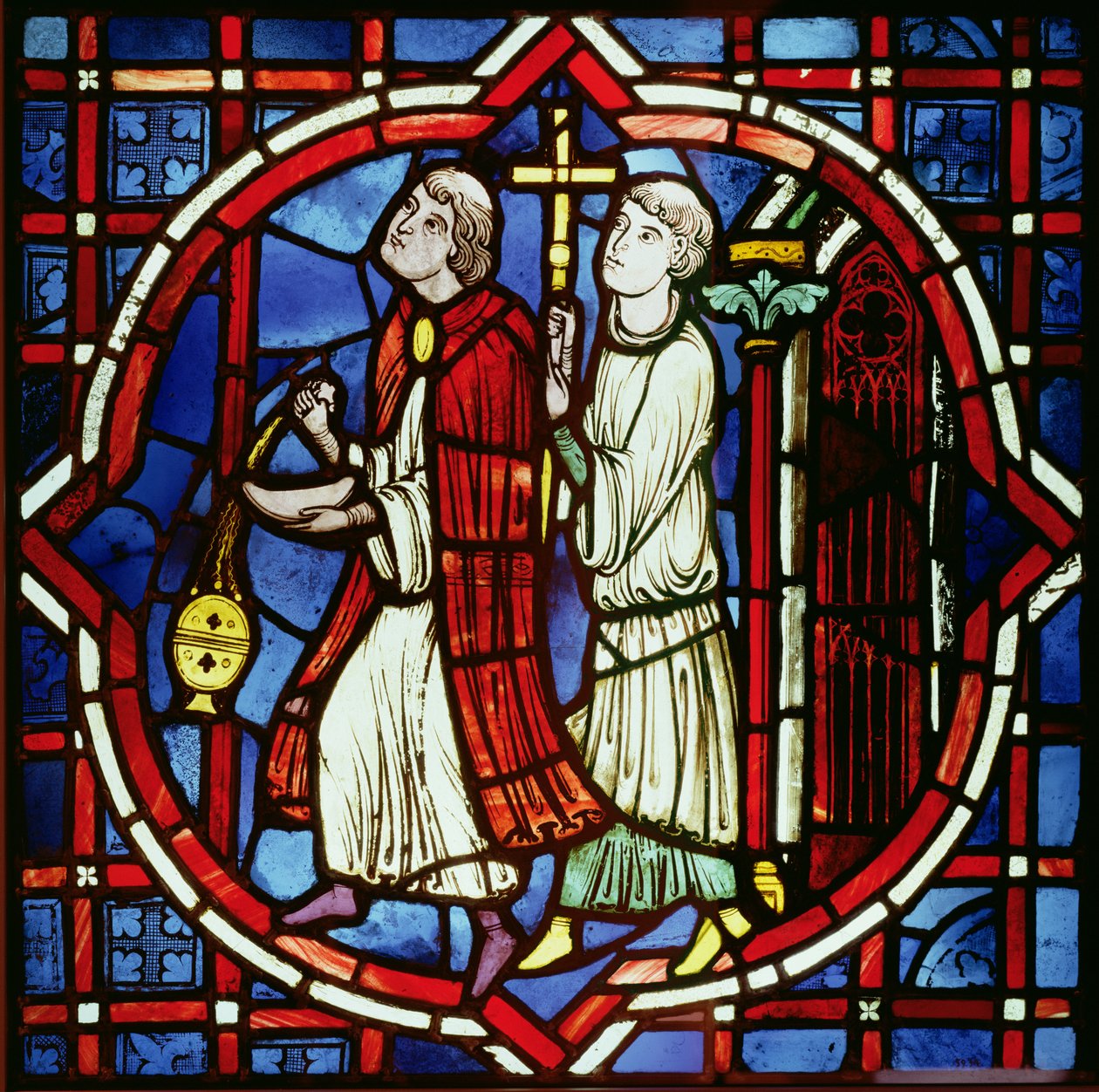 Zwei kirchliche Figuren, 1205-15 von French School
