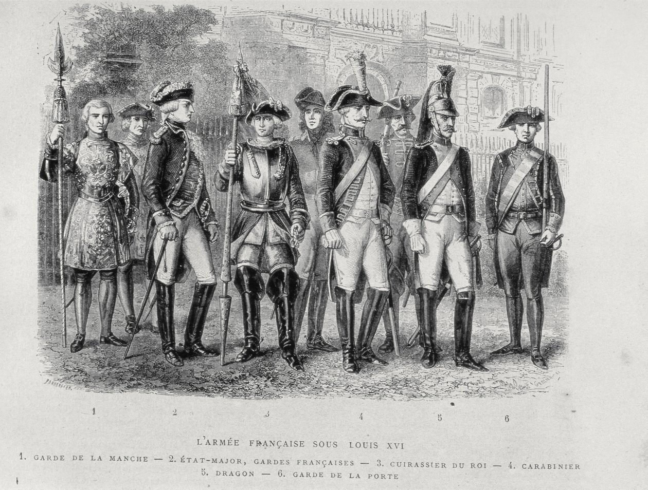 Uniformen der französischen Armee von Ludwig XVI. von French School