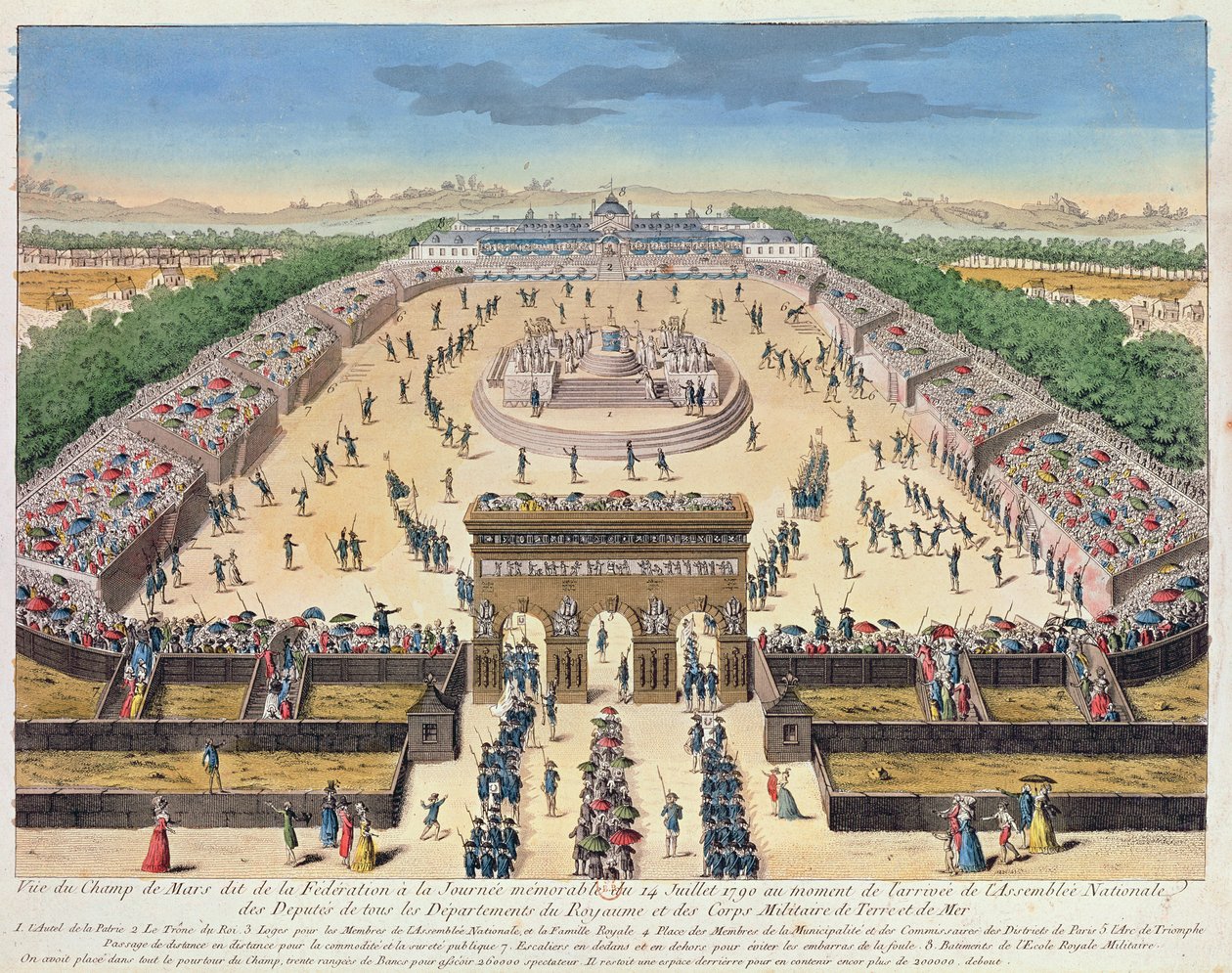 Blick auf den Champs de Mars, 14. Juli 1790 von French School