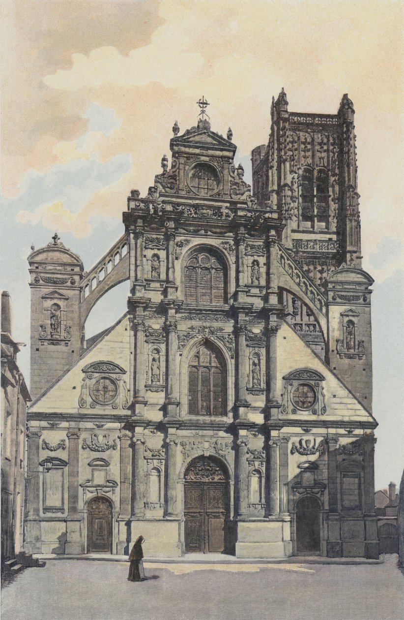 Auxerre, Kirche Saint-Pierre, Fassade W von French Photographer