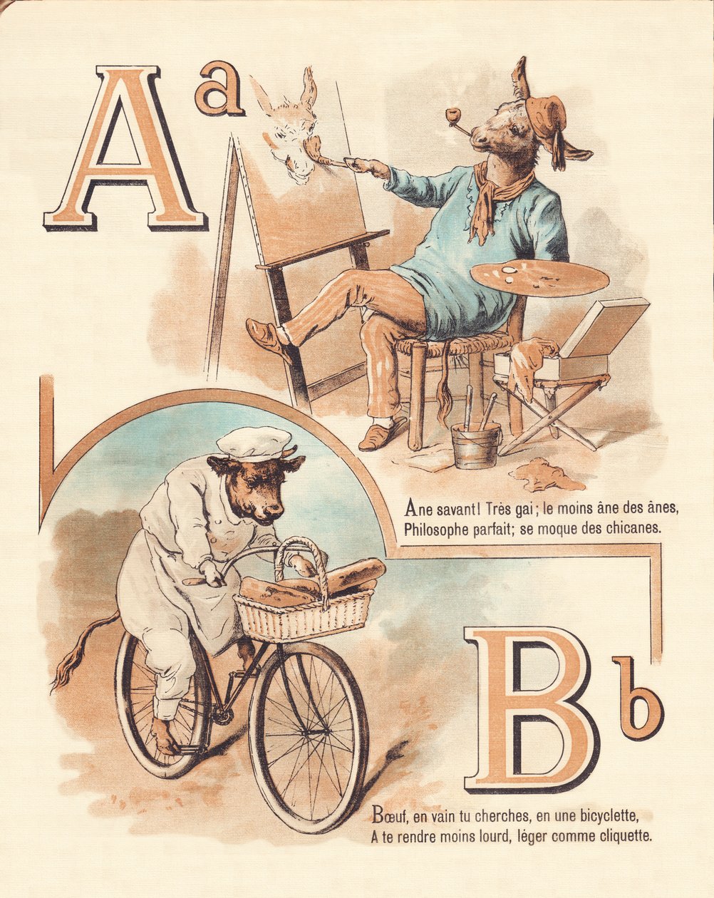A B: Tier, Künstler, Rind, Bäcker von French School