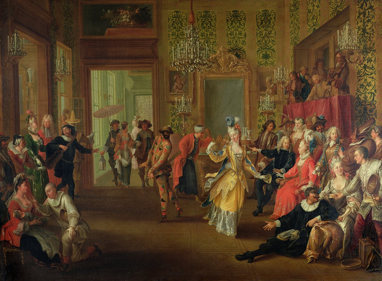 Ein Bal Pare während des Karnevals, ca. 1710 von French School