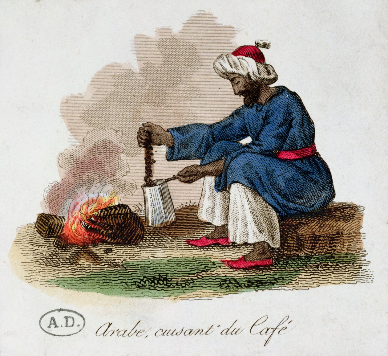 Ein Araber macht Kaffee, frühes 19. Jahrhundert von French School