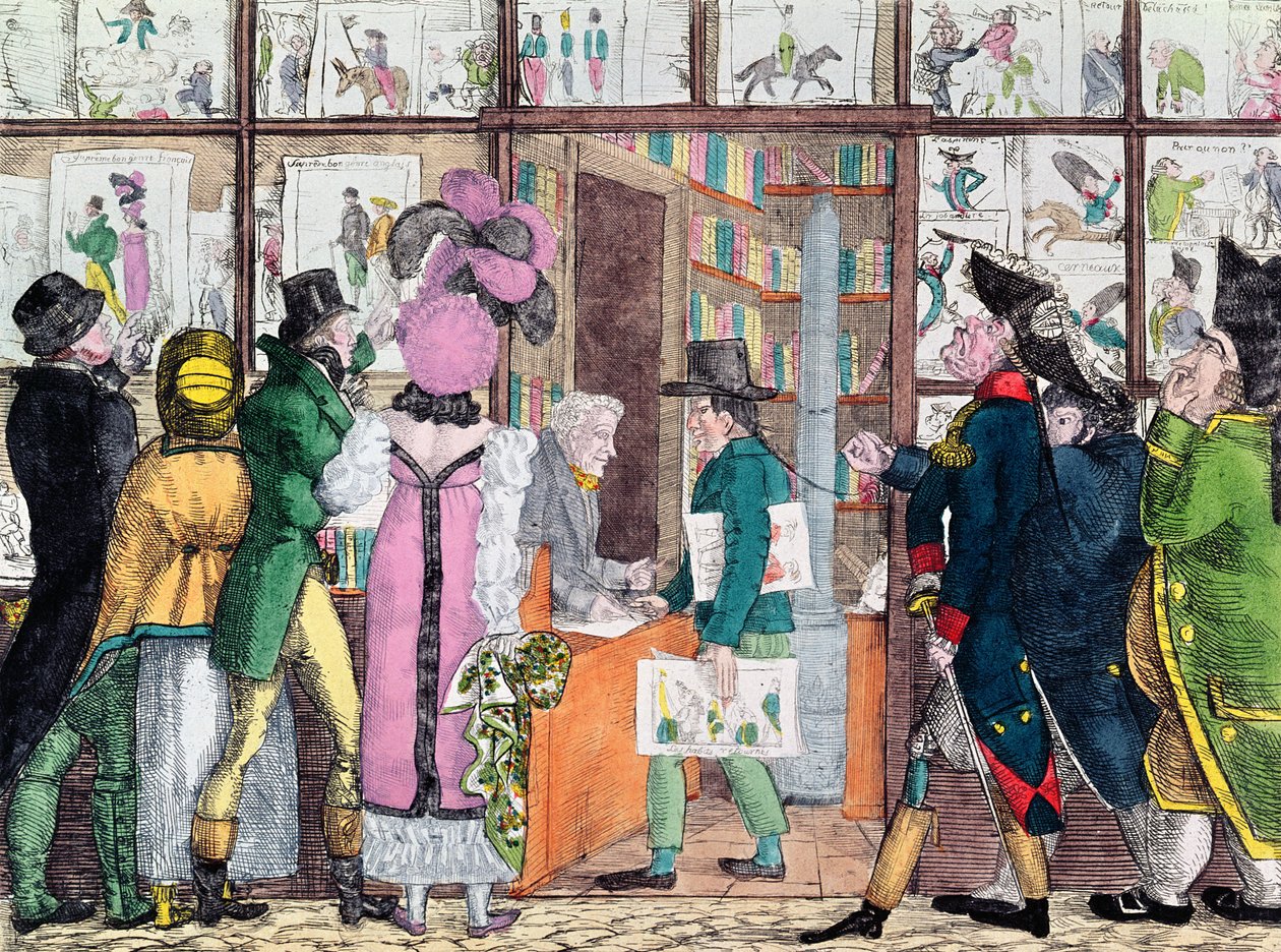 Buch- und Druckhändler, frühes 19. Jahrhundert von French School