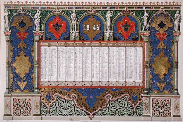 Kalender für 1846, ca. 1845 von French School