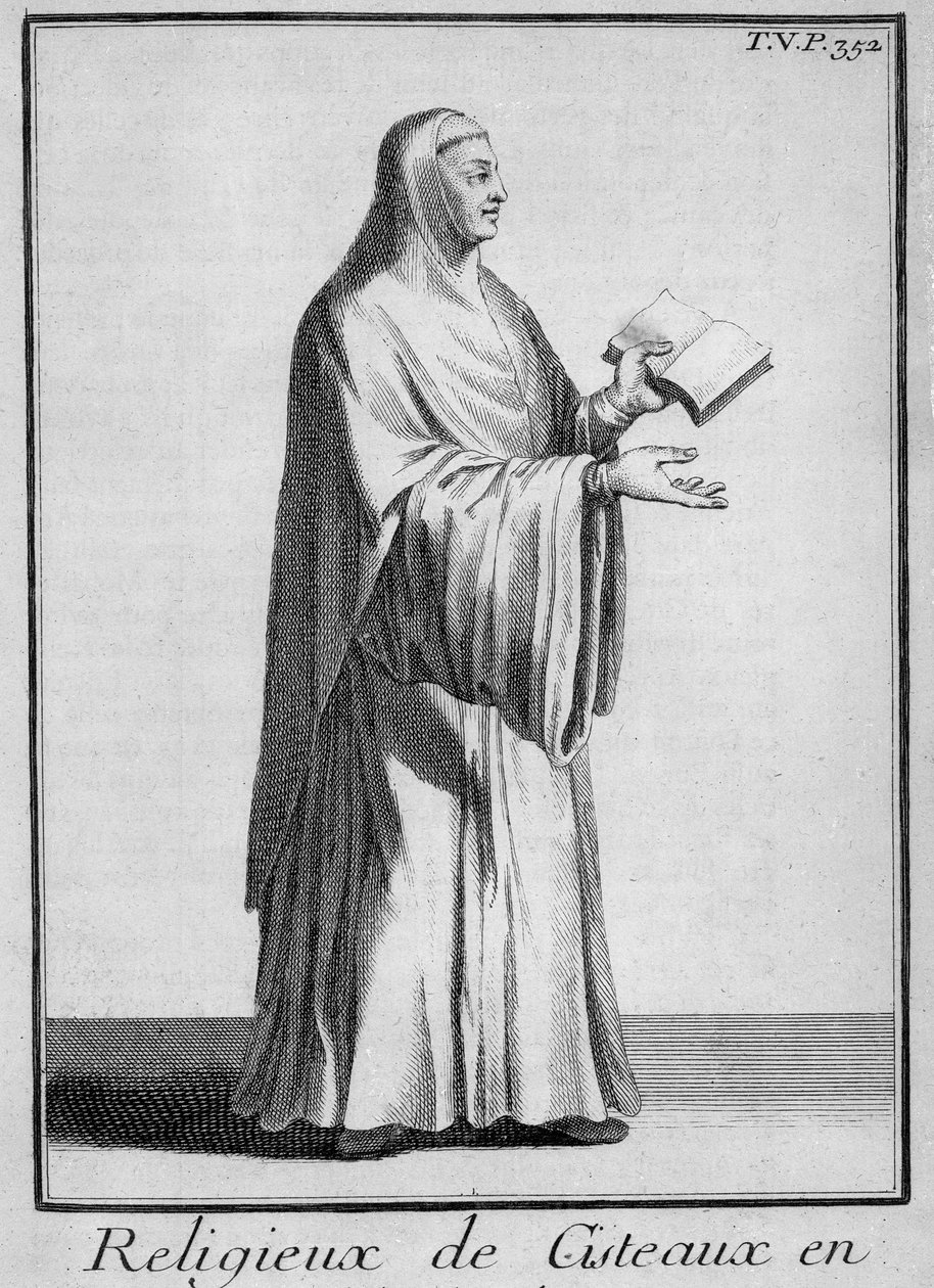 Zisterziensernonne im Chorgewand, ca. 1700 (Stich) von French School