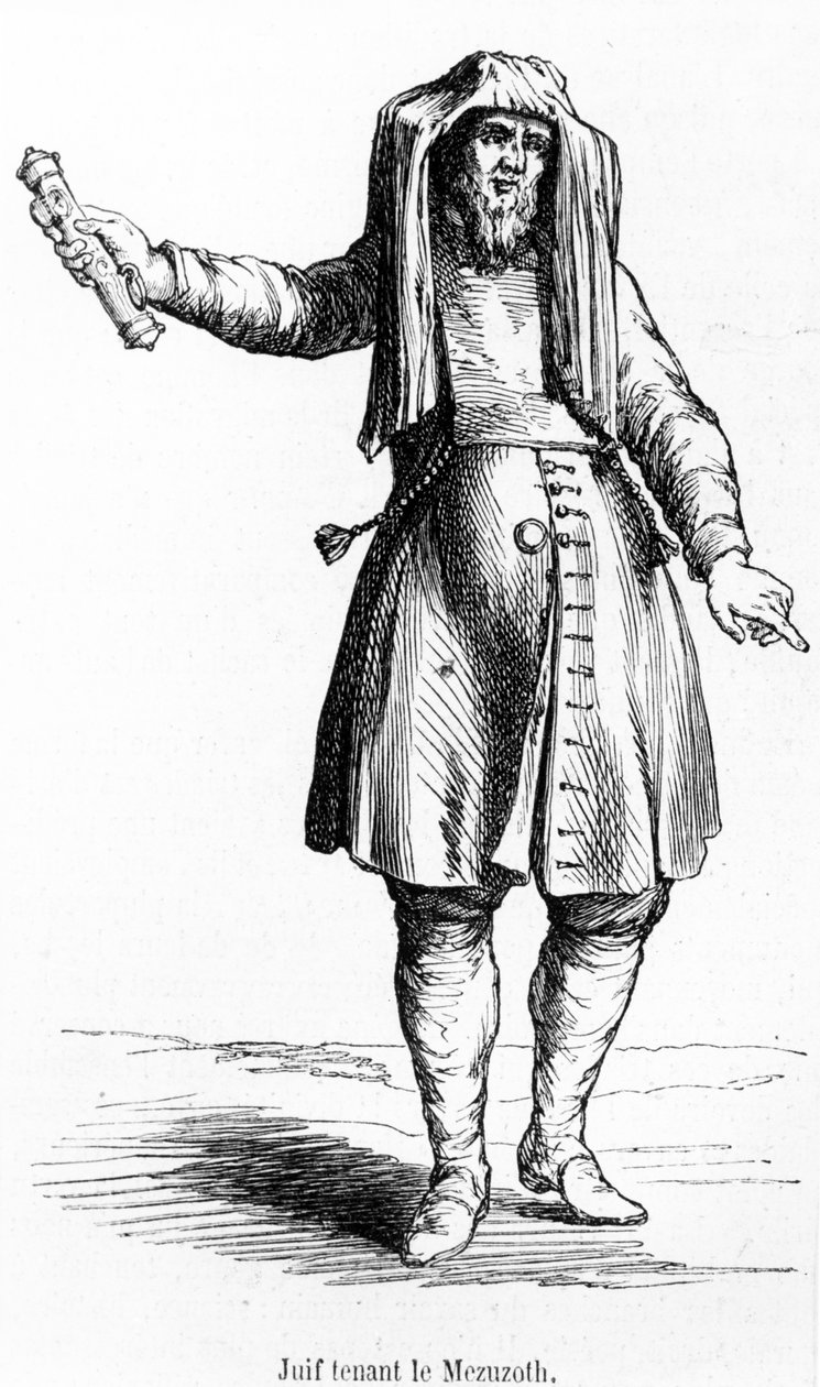 Französischer Jude des 18. Jahrhunderts hält eine Mesusa von French School