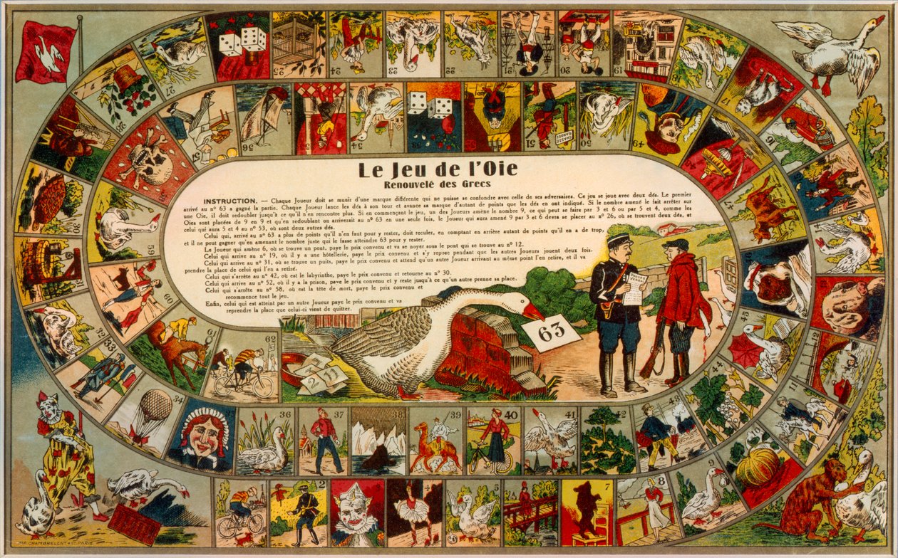 Gänsespiel, um 1925 von French School