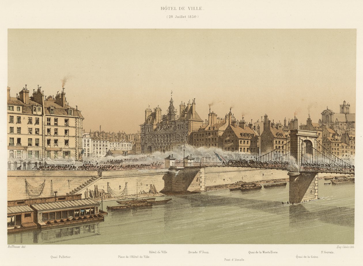 Hotel de Ville, 28. Juli 1830 von French School