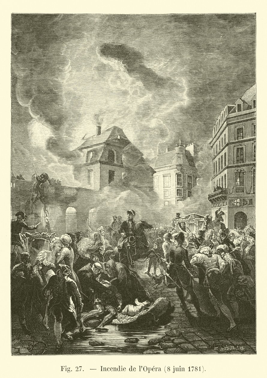 Brand der Oper, 8. Juni 1781 von French School