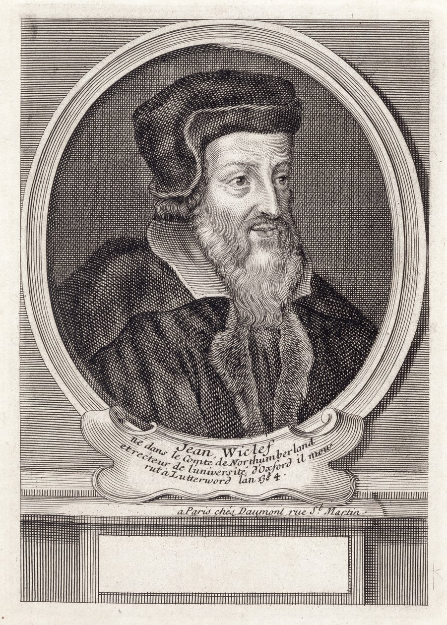 John Wycliffe, graviert von Daumont, Paris von French School