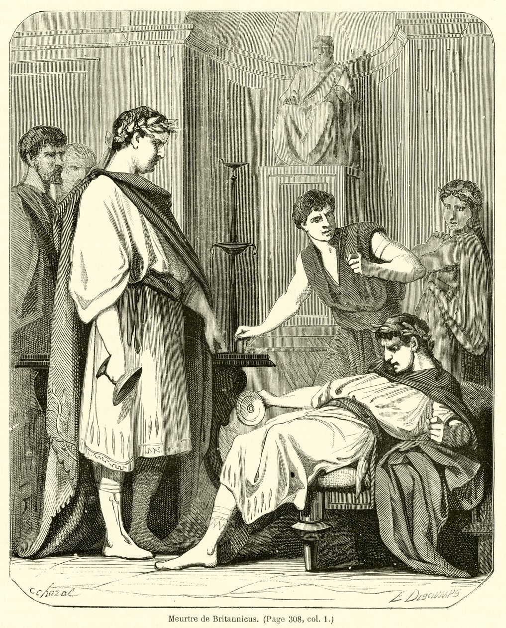 Mord an Britannicus (Gravur) von French School