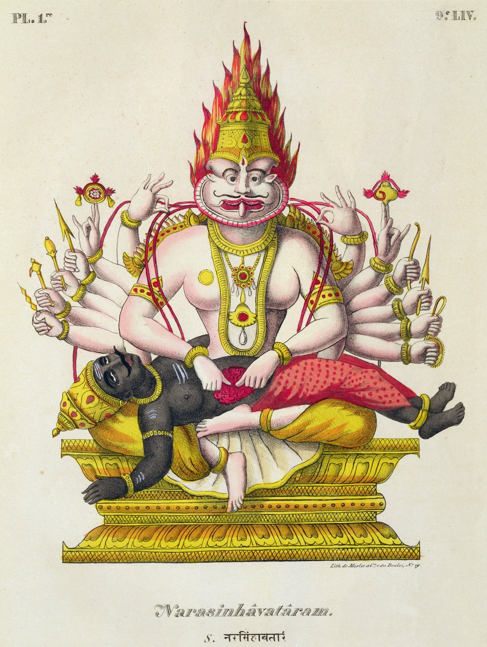 Narasimha, graviert von de Marlet von French School