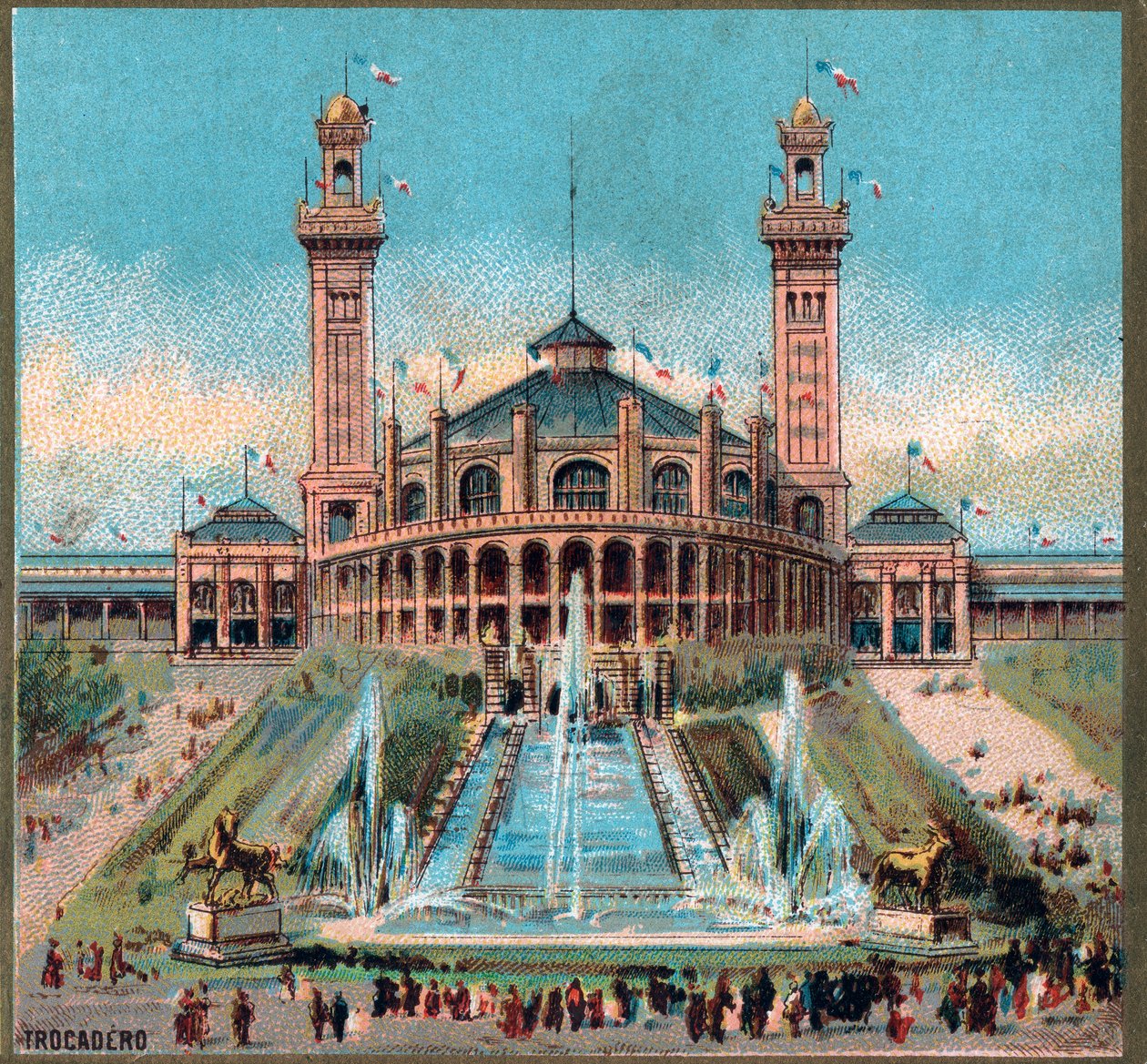 Paris. Weltausstellung 1889: Trocadero von French School