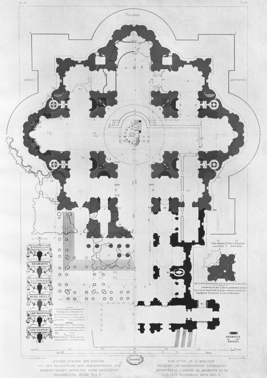 Plan der St. Peters Basilika von French School