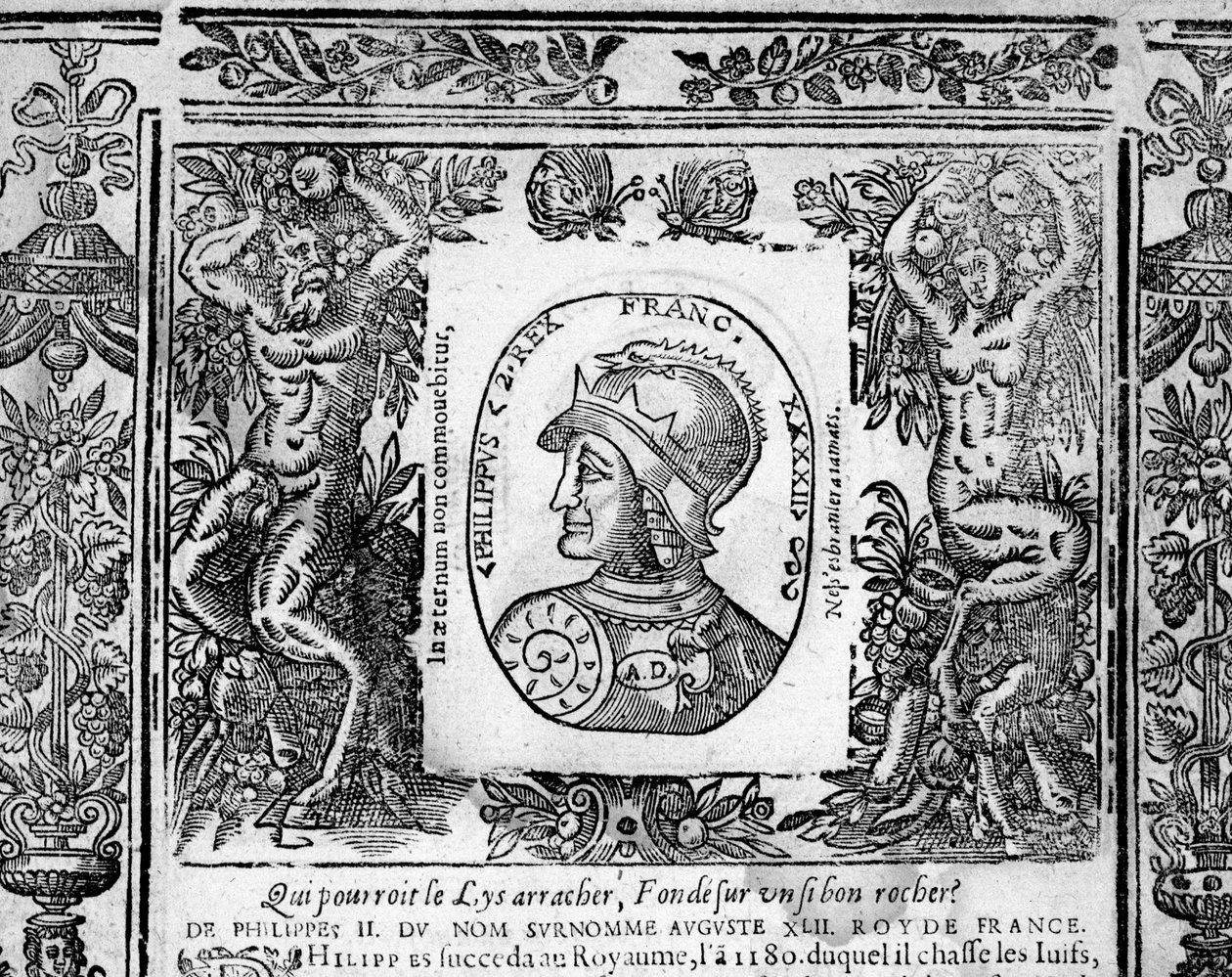 Porträt von Philippe Auguste - Gravur von French School