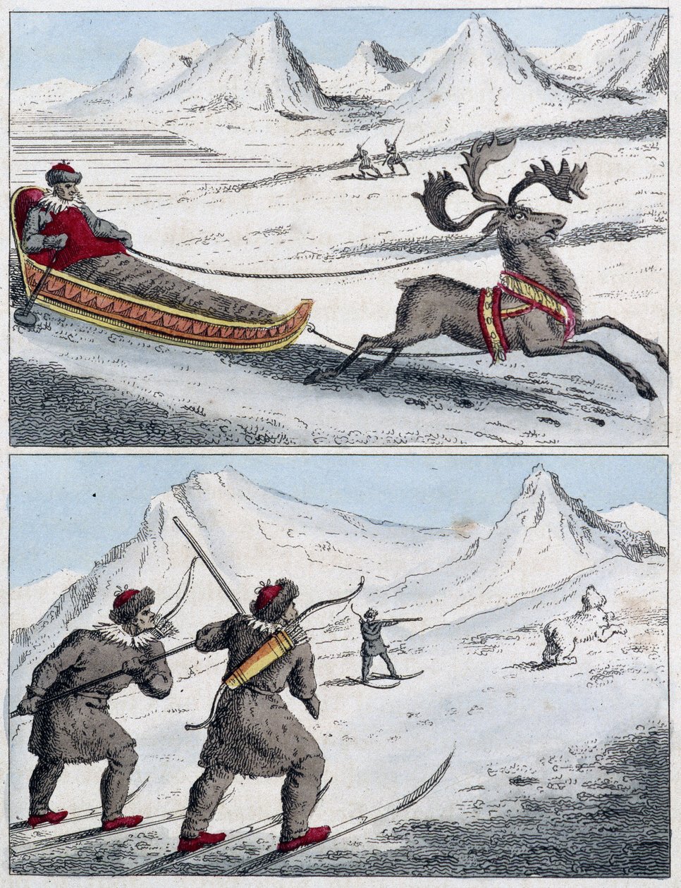 Sami-Jagd und Sami-Schlittenfahren von French School