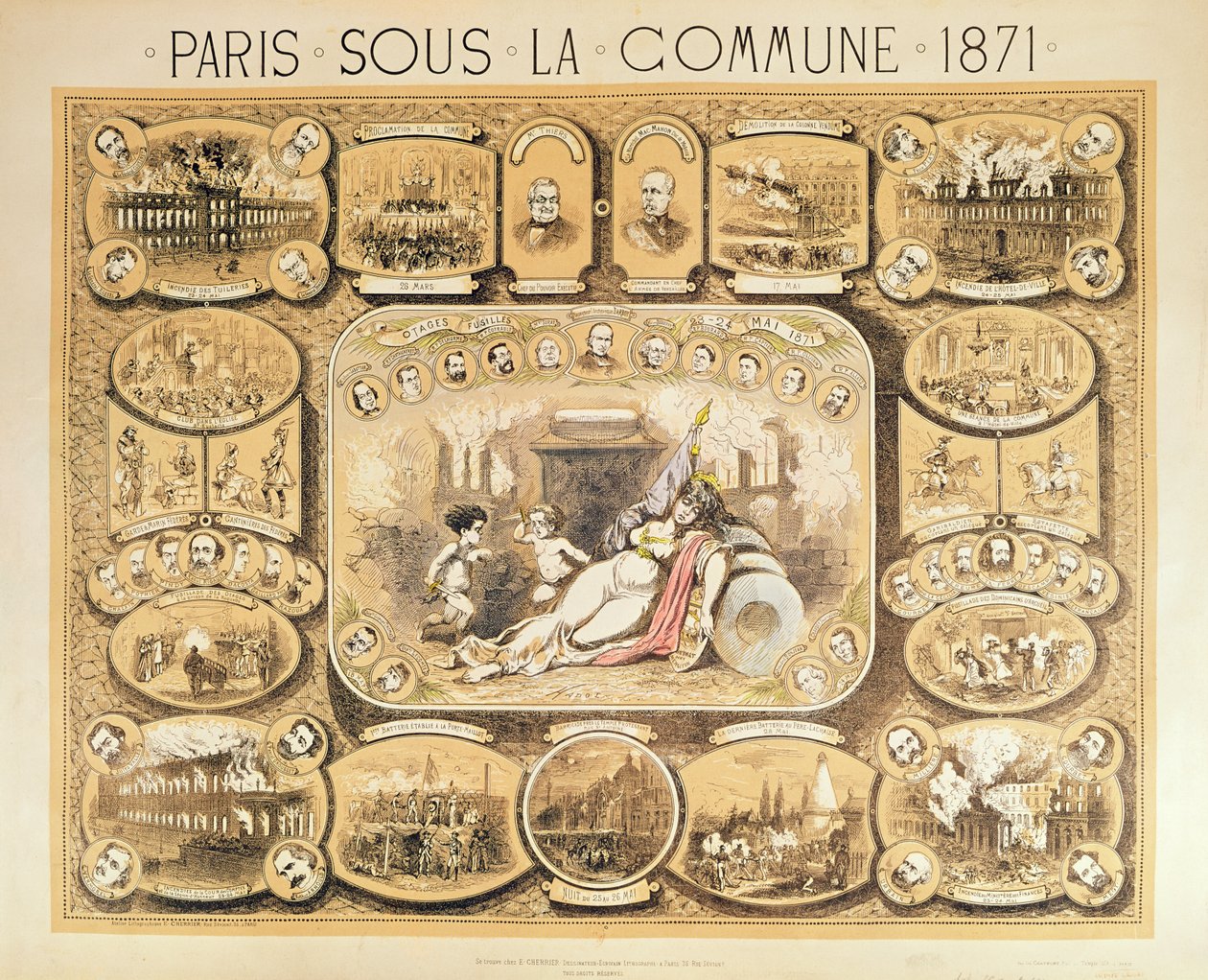 Szenen aus der Pariser Kommune, 1871 von French School